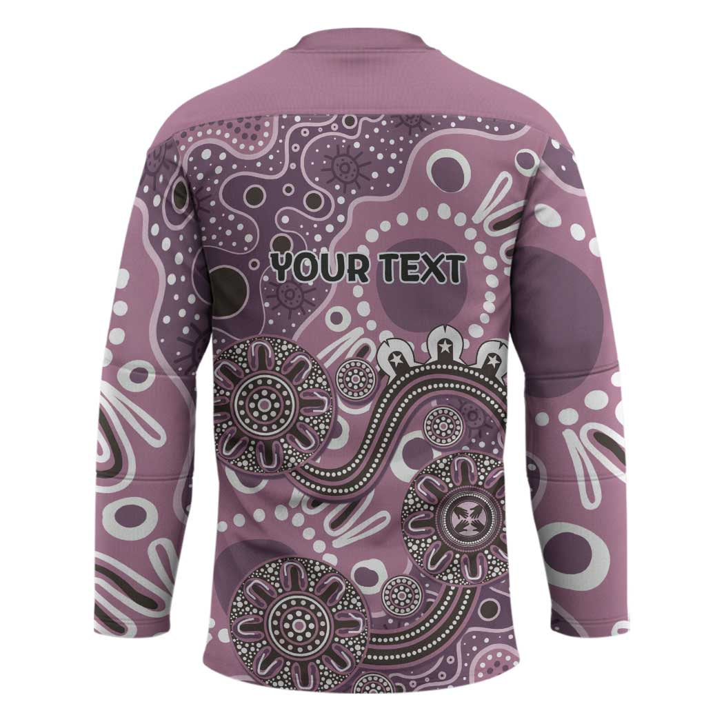 Personalised NAIDOC Week 50 Years Deadly Always Hockey Jersey Pink Aboriginal Artwork Dot Painting