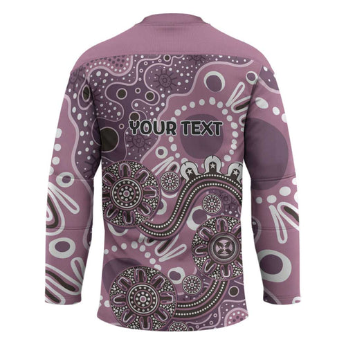 Personalised NAIDOC Week 50 Years Deadly Always Hockey Jersey Pink Aboriginal Artwork Dot Painting