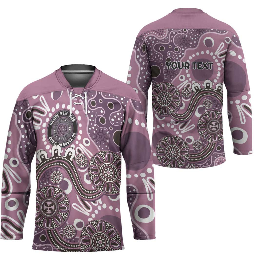 Personalised NAIDOC Week 50 Years Deadly Always Hockey Jersey Pink Aboriginal Artwork Dot Painting
