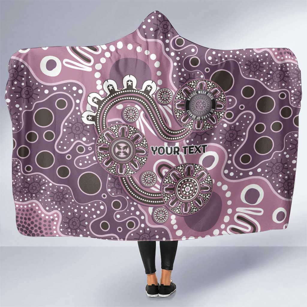 Personalised NAIDOC Week 50 Years Deadly Always Hooded Blanket Pink Aboriginal Artwork Dot Painting