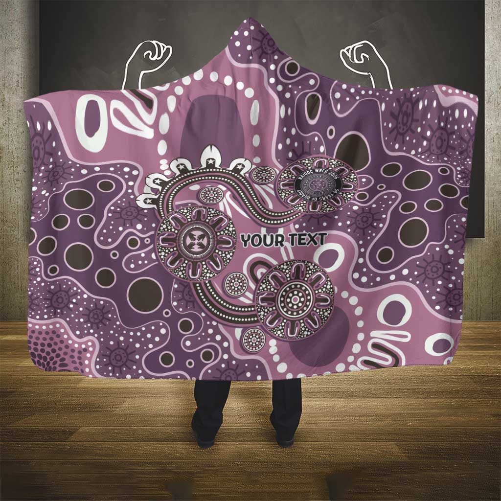 Personalised NAIDOC Week 50 Years Deadly Always Hooded Blanket Pink Aboriginal Artwork Dot Painting
