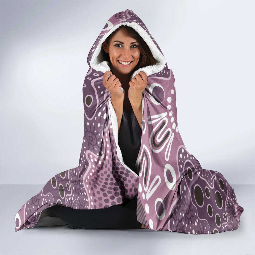 Personalised NAIDOC Week 50 Years Deadly Always Hooded Blanket Pink Aboriginal Artwork Dot Painting