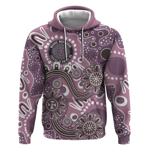 Personalised NAIDOC Week 50 Years Deadly Always Hoodie Pink Aboriginal Artwork Dot Painting