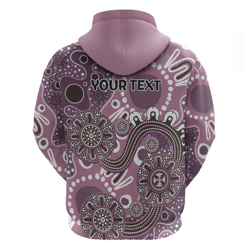 Personalised NAIDOC Week 50 Years Deadly Always Hoodie Pink Aboriginal Artwork Dot Painting