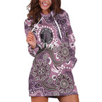 Personalised NAIDOC Week 50 Years Deadly Always Hoodie Dress Pink Aboriginal Artwork Dot Painting