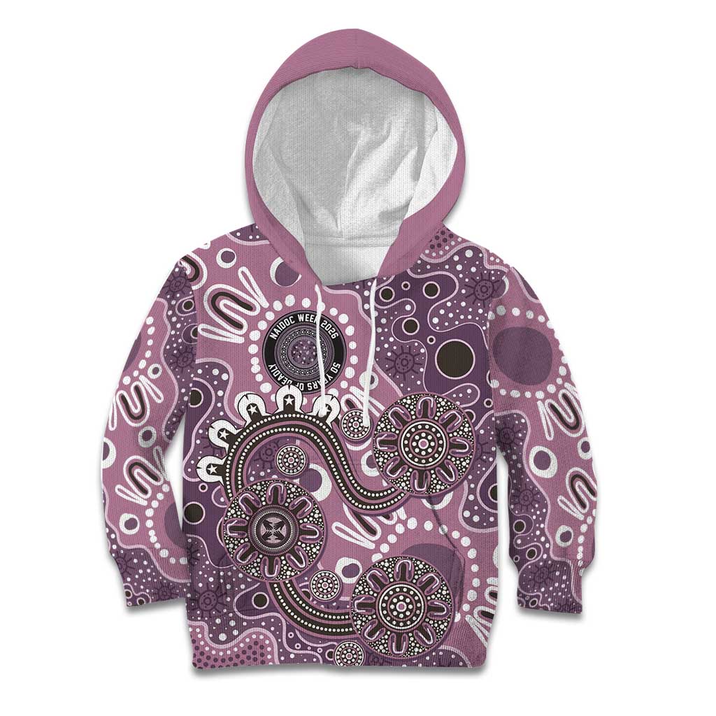 Personalised NAIDOC Week 50 Years Deadly Always Kid Hoodie Pink Aboriginal Artwork Dot Painting