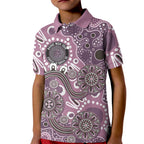 Personalised NAIDOC Week 50 Years Deadly Always Kid Polo Shirt Pink Aboriginal Artwork Dot Painting