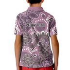Personalised NAIDOC Week 50 Years Deadly Always Kid Polo Shirt Pink Aboriginal Artwork Dot Painting