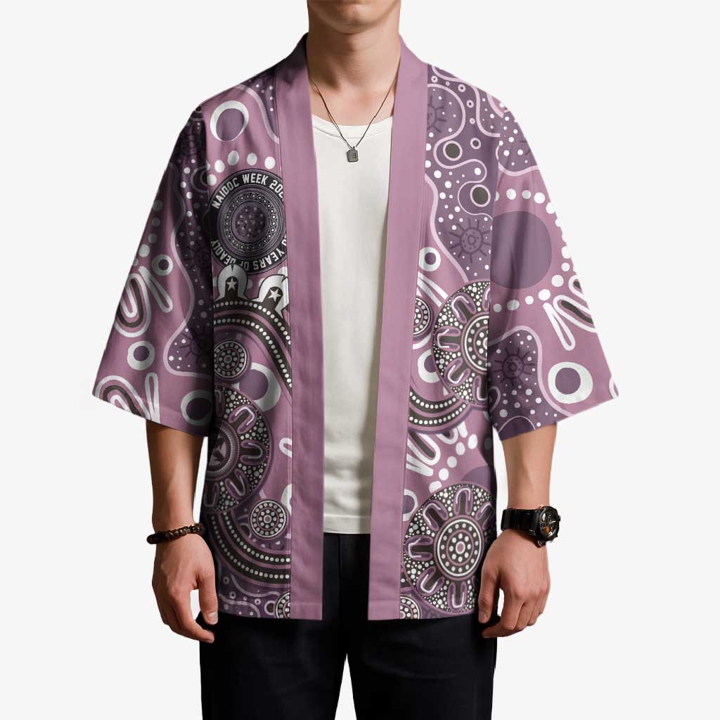 Personalised NAIDOC Week 50 Years Deadly Always Kimono Pink Aboriginal Artwork Dot Painting