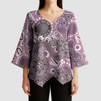 Personalised NAIDOC Week 50 Years Deadly Always Kimono Sleeve Blouse Pink Aboriginal Artwork Dot Painting