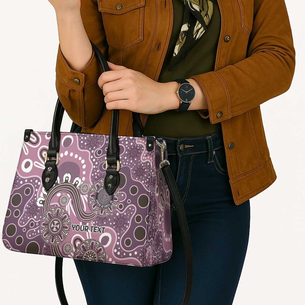 Personalised NAIDOC Week 50 Years Deadly Always Leather Bag Pink Aboriginal Artwork Dot Painting