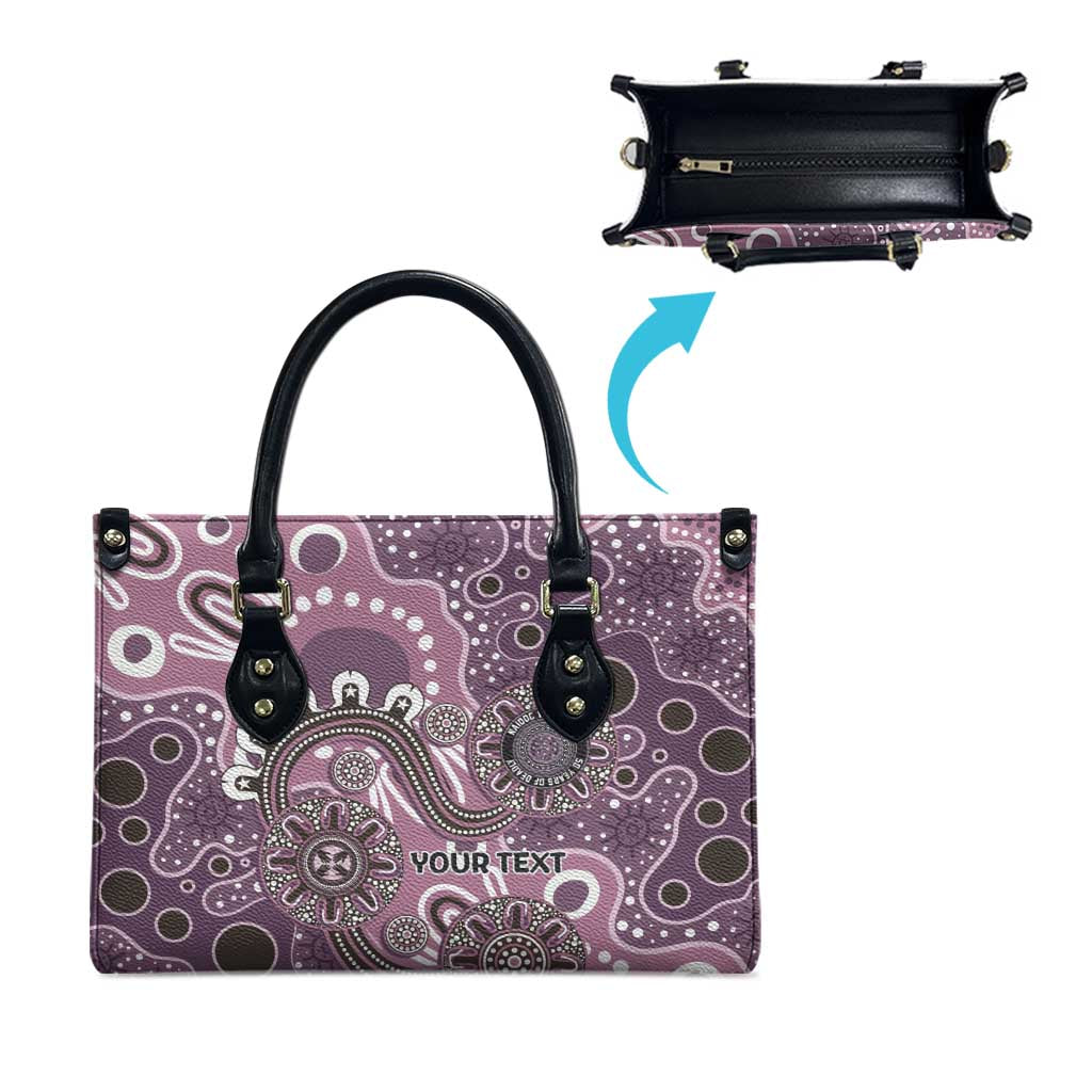 Personalised NAIDOC Week 50 Years Deadly Always Leather Bag Pink Aboriginal Artwork Dot Painting