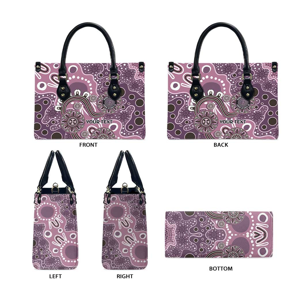 Personalised NAIDOC Week 50 Years Deadly Always Leather Bag Pink Aboriginal Artwork Dot Painting