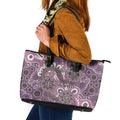 Personalised NAIDOC Week 50 Years Deadly Always Leather Tote Bag Pink Aboriginal Artwork Dot Painting