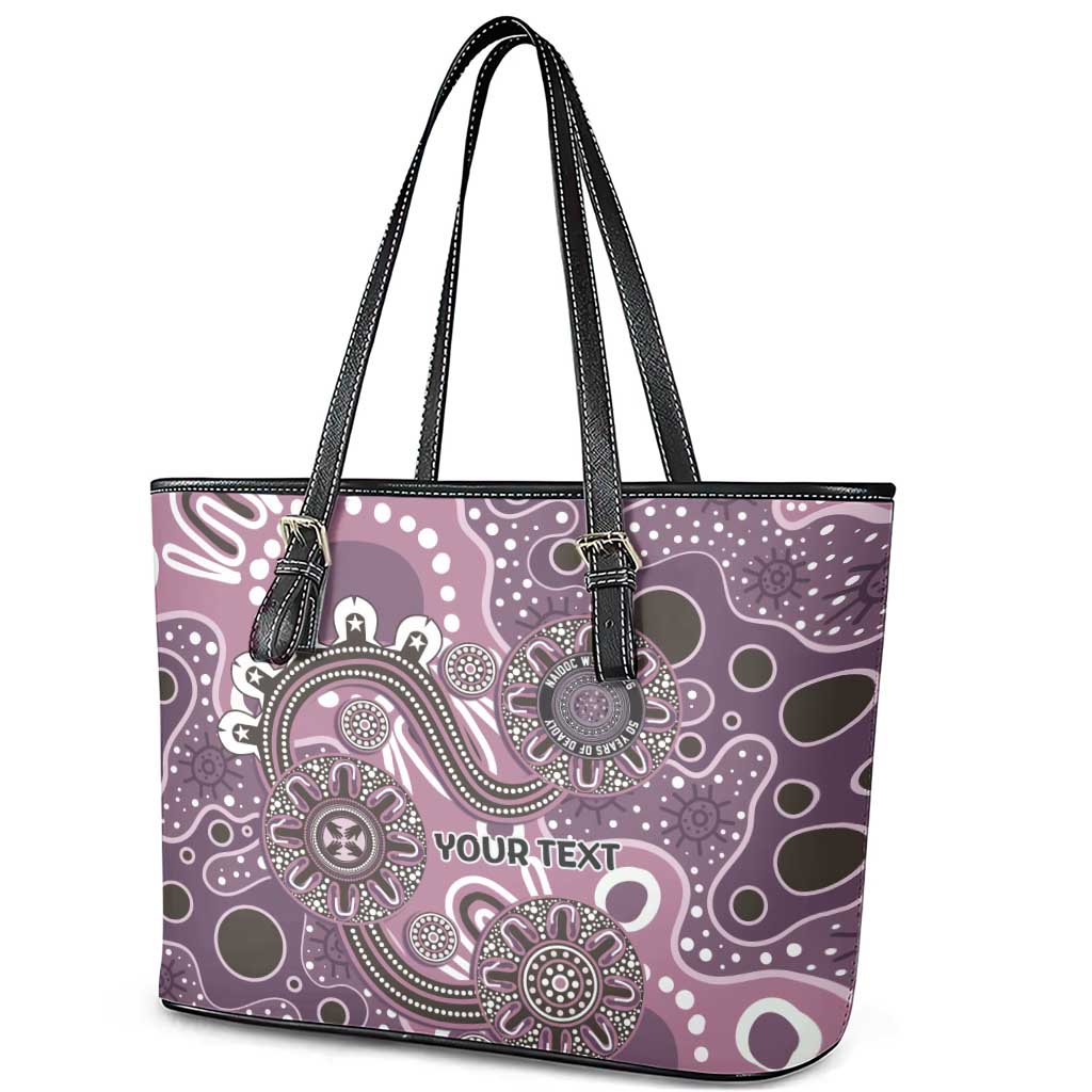 Personalised NAIDOC Week 50 Years Deadly Always Leather Tote Bag Pink Aboriginal Artwork Dot Painting
