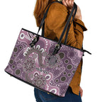 Personalised NAIDOC Week 50 Years Deadly Always Leather Tote Bag Pink Aboriginal Artwork Dot Painting