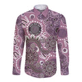 Personalised NAIDOC Week 50 Years Deadly Always Long Sleeve Button Shirt Pink Aboriginal Artwork Dot Painting