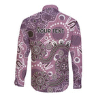 Personalised NAIDOC Week 50 Years Deadly Always Long Sleeve Button Shirt Pink Aboriginal Artwork Dot Painting