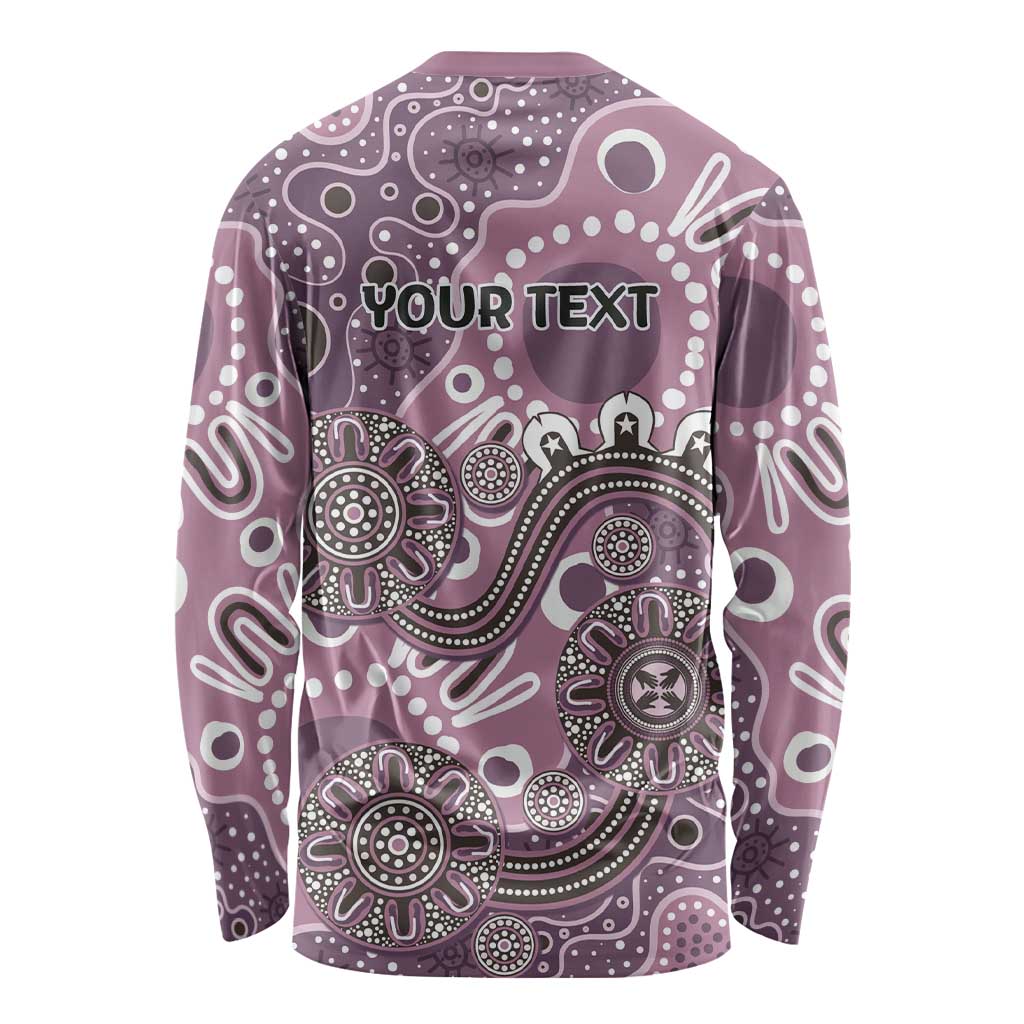 Personalised NAIDOC Week 50 Years Deadly Always Long Sleeve Shirt Pink Aboriginal Artwork Dot Painting