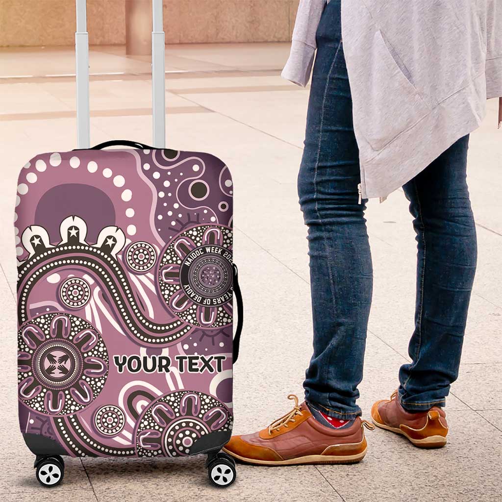 Personalised NAIDOC Week 50 Years Deadly Always Luggage Cover Pink Aboriginal Artwork Dot Painting