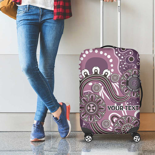 Personalised NAIDOC Week 50 Years Deadly Always Luggage Cover Pink Aboriginal Artwork Dot Painting