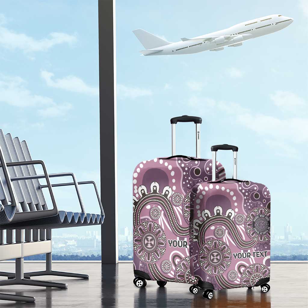 Personalised NAIDOC Week 50 Years Deadly Always Luggage Cover Pink Aboriginal Artwork Dot Painting