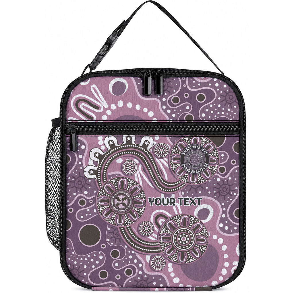 Personalised NAIDOC Week 50 Years Deadly Always Lunch Bag Pink Aboriginal Artwork Dot Painting