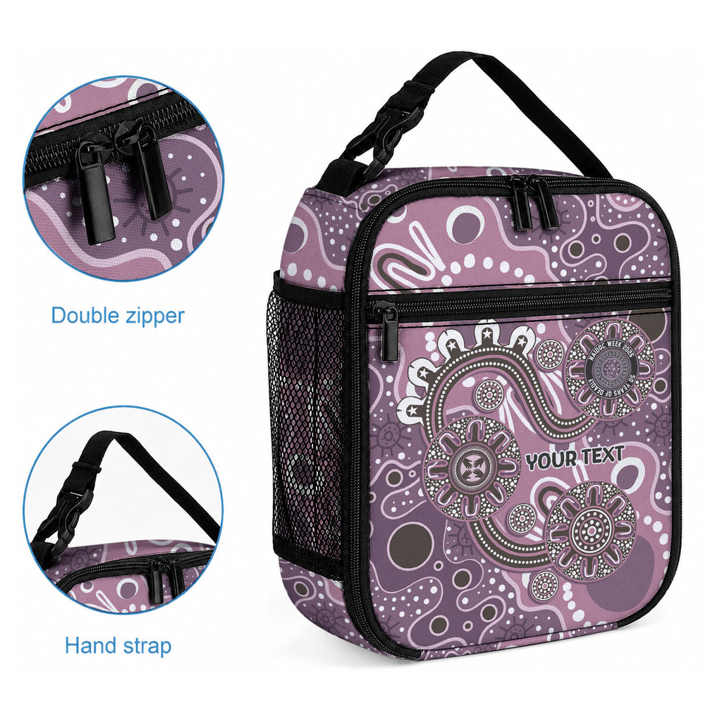 Personalised NAIDOC Week 50 Years Deadly Always Lunch Bag Pink Aboriginal Artwork Dot Painting