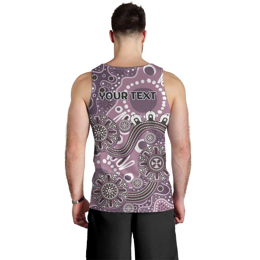 Personalised NAIDOC Week 50 Years Deadly Always Men Tank Top Pink Aboriginal Artwork Dot Painting