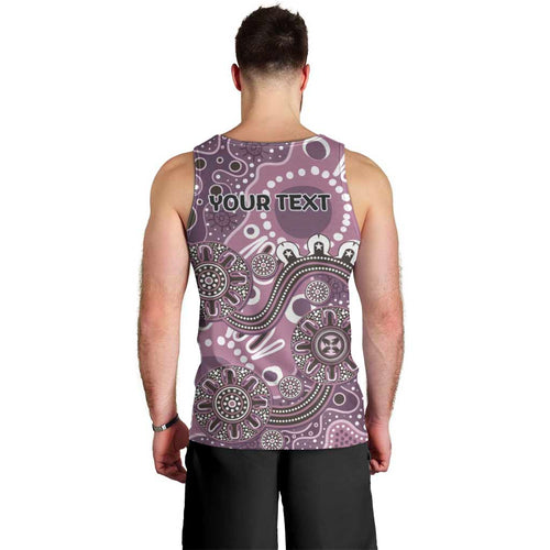 Personalised NAIDOC Week 50 Years Deadly Always Men Tank Top Pink Aboriginal Artwork Dot Painting