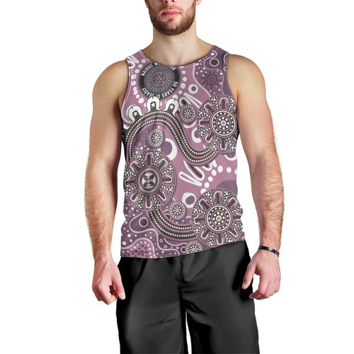 Personalised NAIDOC Week 50 Years Deadly Always Men Tank Top Pink Aboriginal Artwork Dot Painting