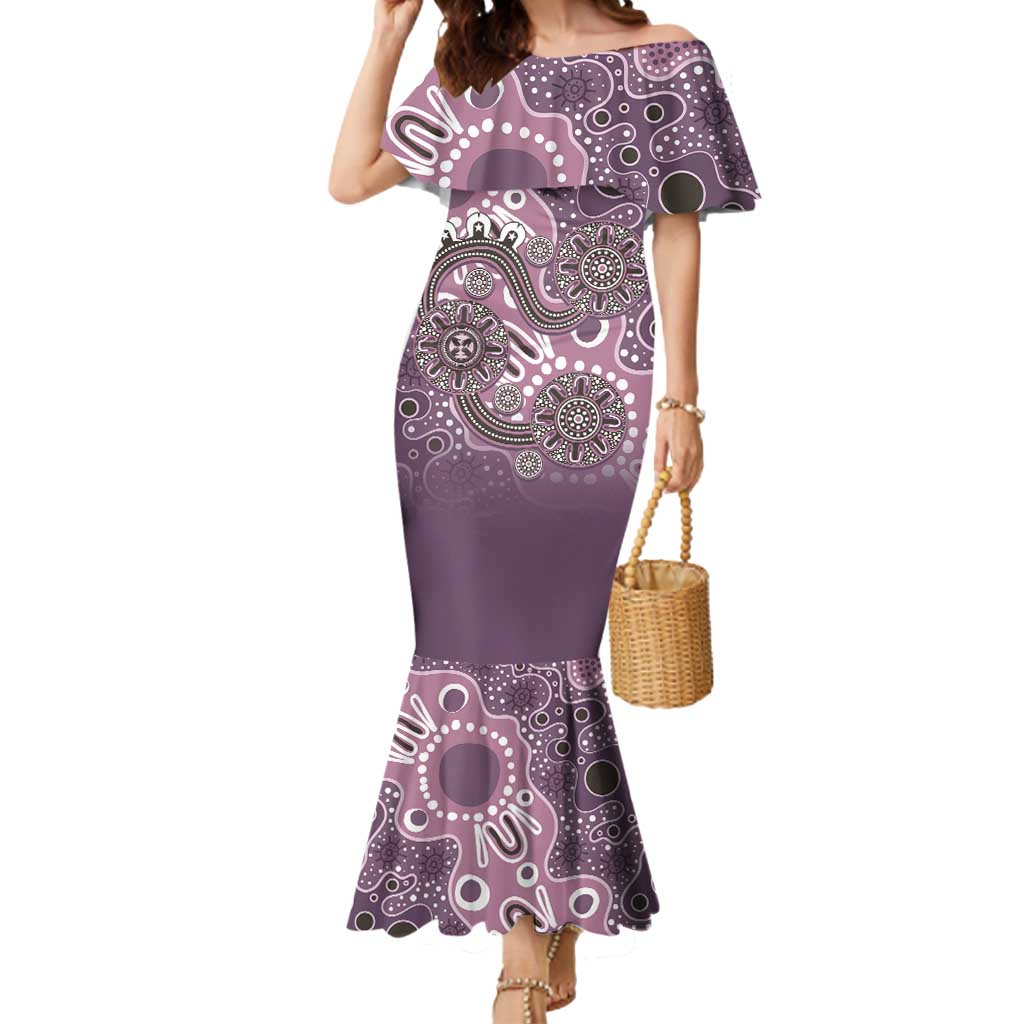 Personalised NAIDOC Week 50 Years Deadly Always Mermaid Dress Pink Aboriginal Artwork Dot Painting