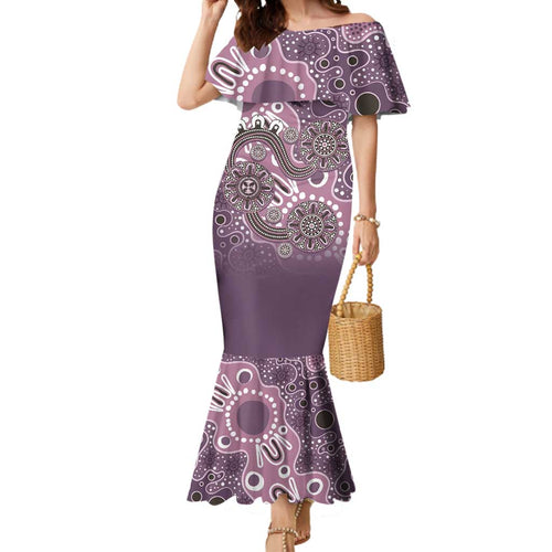 Personalised NAIDOC Week 50 Years Deadly Always Mermaid Dress Pink Aboriginal Artwork Dot Painting