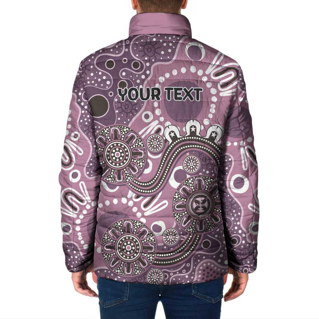 Personalised NAIDOC Week 50 Years Deadly Always Padded Jacket Pink Aboriginal Artwork Dot Painting