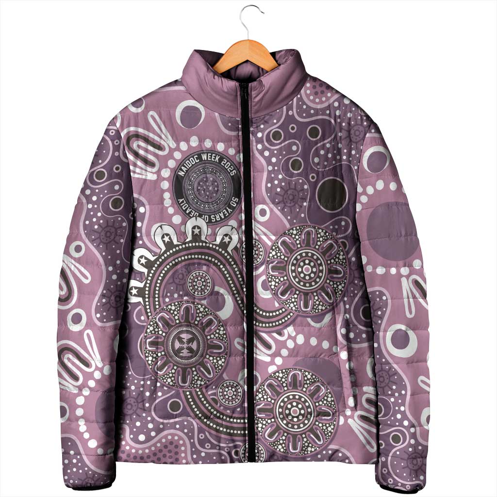 Personalised NAIDOC Week 50 Years Deadly Always Padded Jacket Pink Aboriginal Artwork Dot Painting