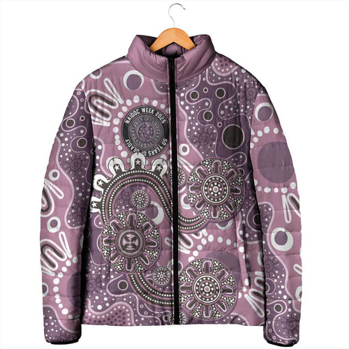 Personalised NAIDOC Week 50 Years Deadly Always Padded Jacket Pink Aboriginal Artwork Dot Painting
