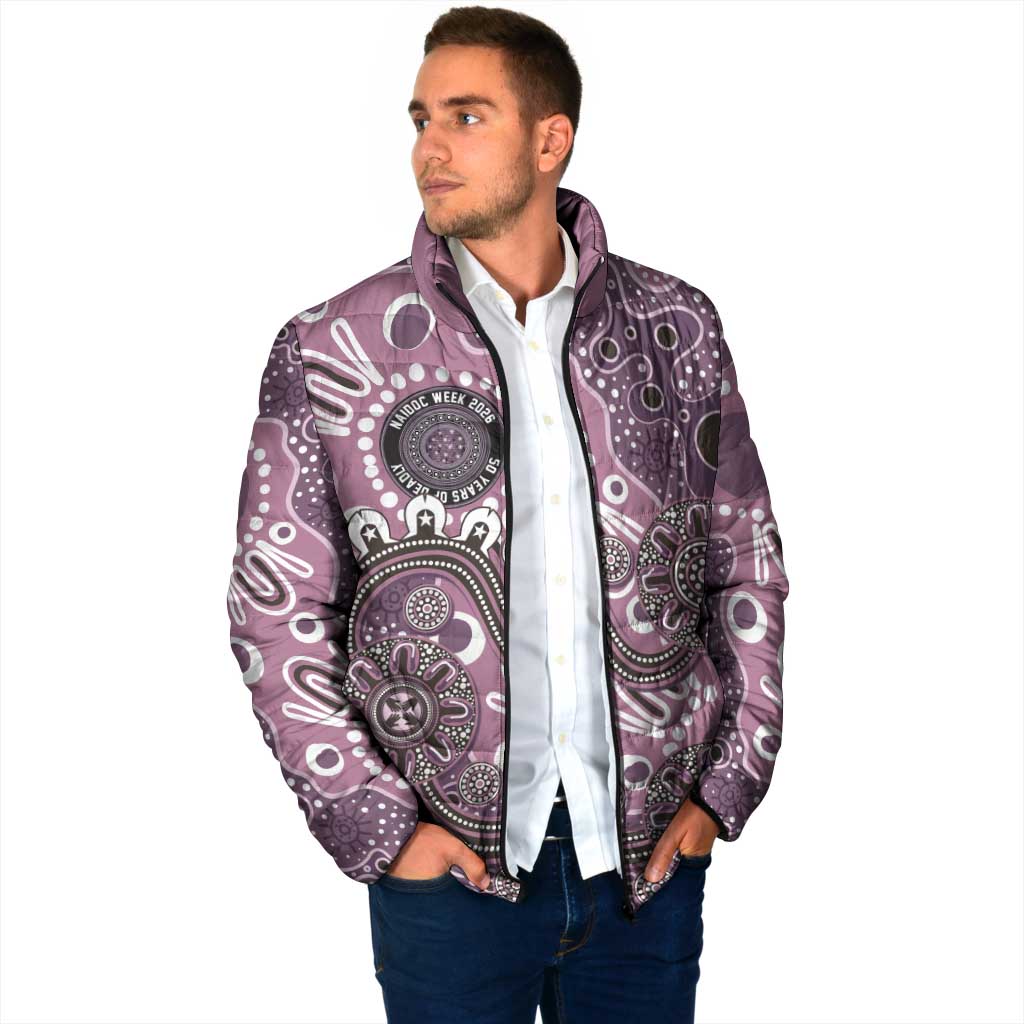 Personalised NAIDOC Week 50 Years Deadly Always Padded Jacket Pink Aboriginal Artwork Dot Painting