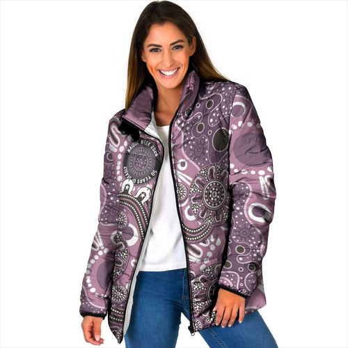 Personalised NAIDOC Week 50 Years Deadly Always Padded Jacket Pink Aboriginal Artwork Dot Painting