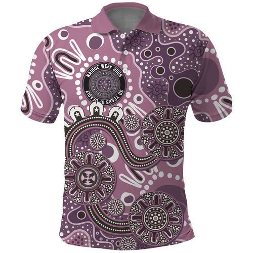 Personalised NAIDOC Week 50 Years Deadly Always Polo Shirt Pink Aboriginal Artwork Dot Painting