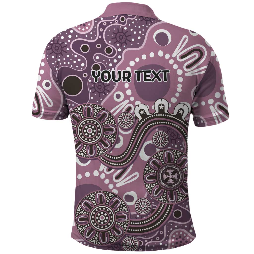 Personalised NAIDOC Week 50 Years Deadly Always Polo Shirt Pink Aboriginal Artwork Dot Painting