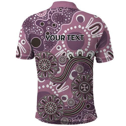 Personalised NAIDOC Week 50 Years Deadly Always Polo Shirt Pink Aboriginal Artwork Dot Painting