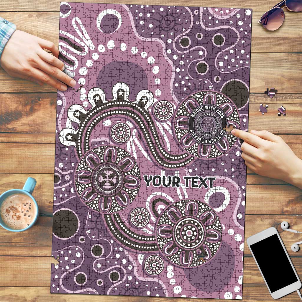 Personalised NAIDOC Week 50 Years Deadly Always Puzzle Pink Aboriginal Artwork Dot Painting