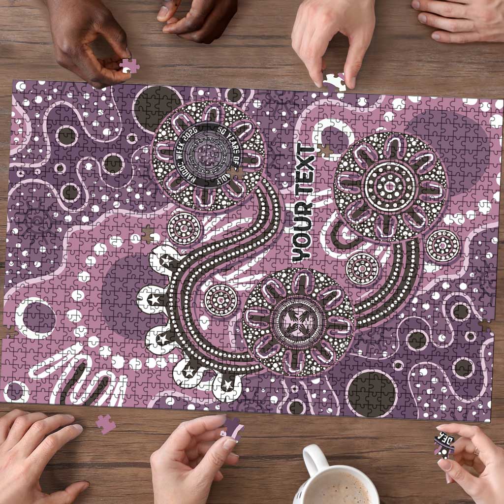 Personalised NAIDOC Week 50 Years Deadly Always Puzzle Pink Aboriginal Artwork Dot Painting