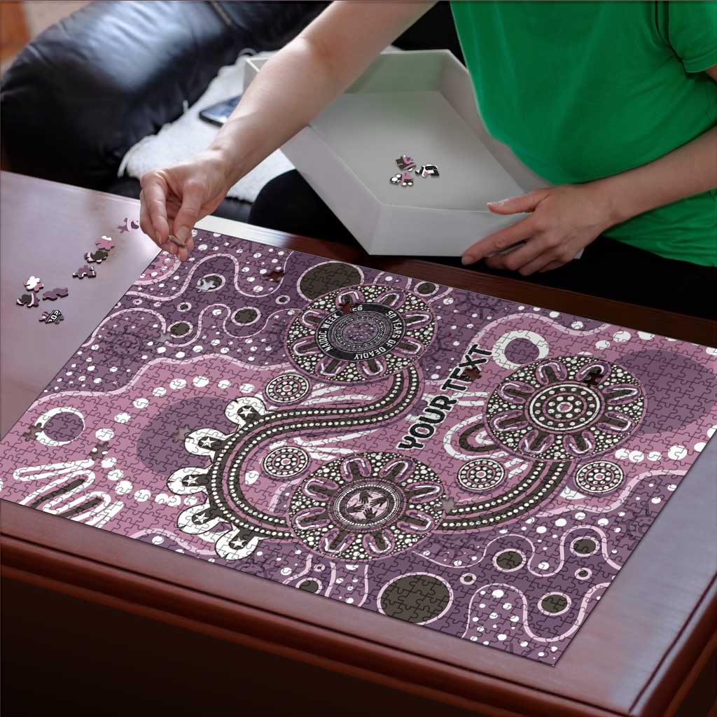 Personalised NAIDOC Week 50 Years Deadly Always Puzzle Pink Aboriginal Artwork Dot Painting