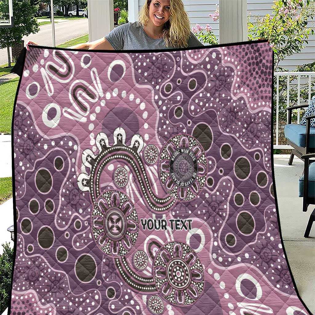 Personalised NAIDOC Week 50 Years Deadly Always Quilt Pink Aboriginal Artwork Dot Painting