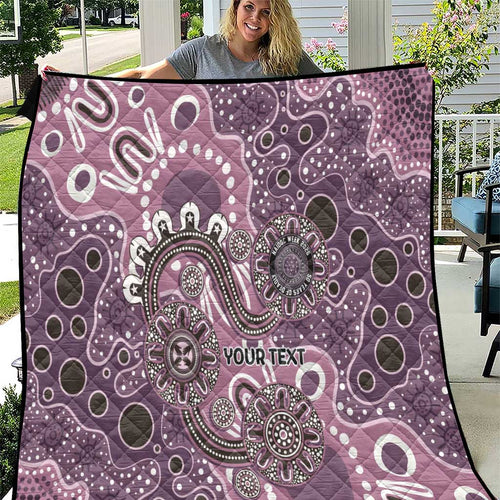 Personalised NAIDOC Week 50 Years Deadly Always Quilt Pink Aboriginal Artwork Dot Painting