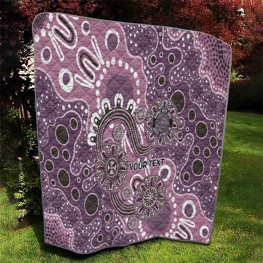 Personalised NAIDOC Week 50 Years Deadly Always Quilt Pink Aboriginal Artwork Dot Painting