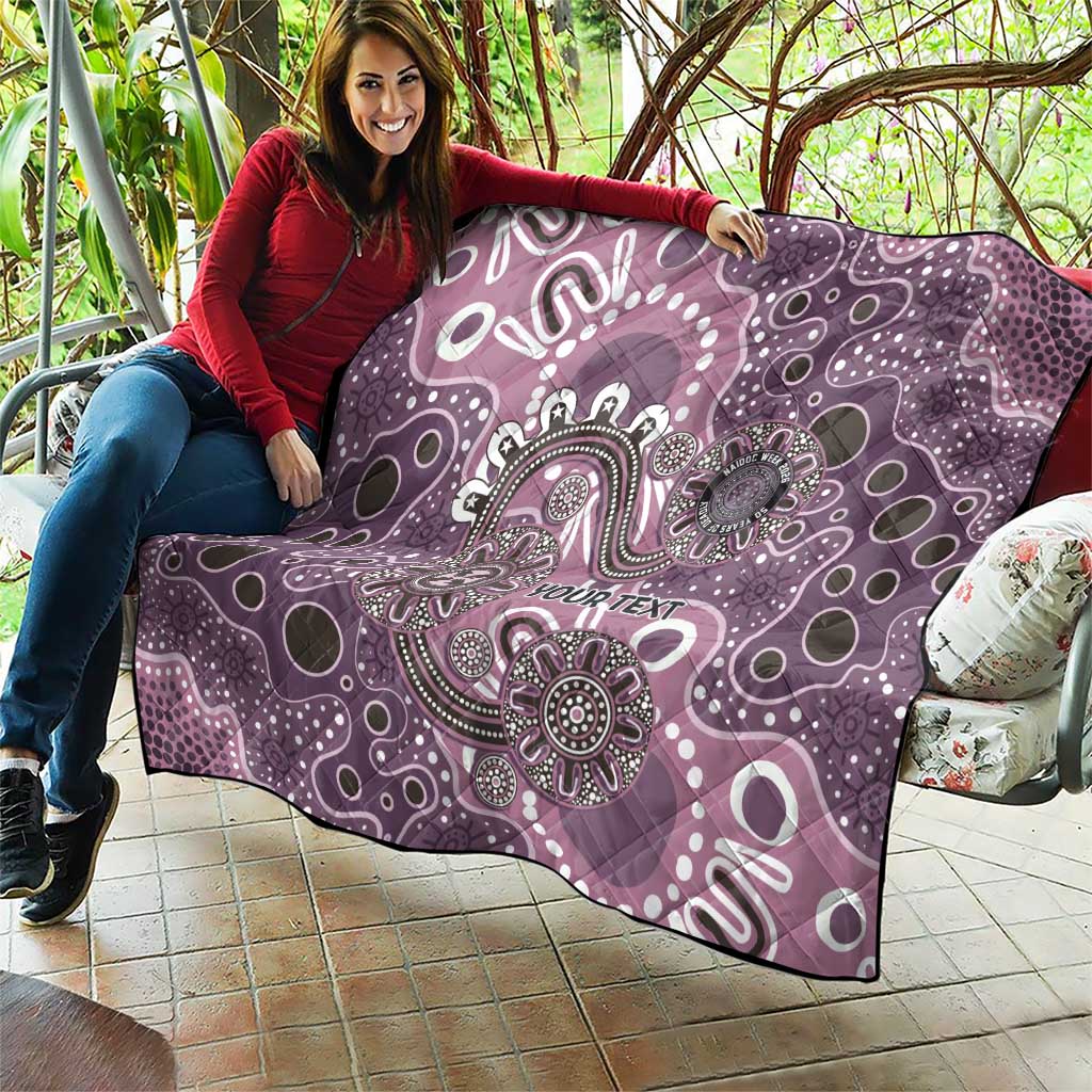 Personalised NAIDOC Week 50 Years Deadly Always Quilt Pink Aboriginal Artwork Dot Painting