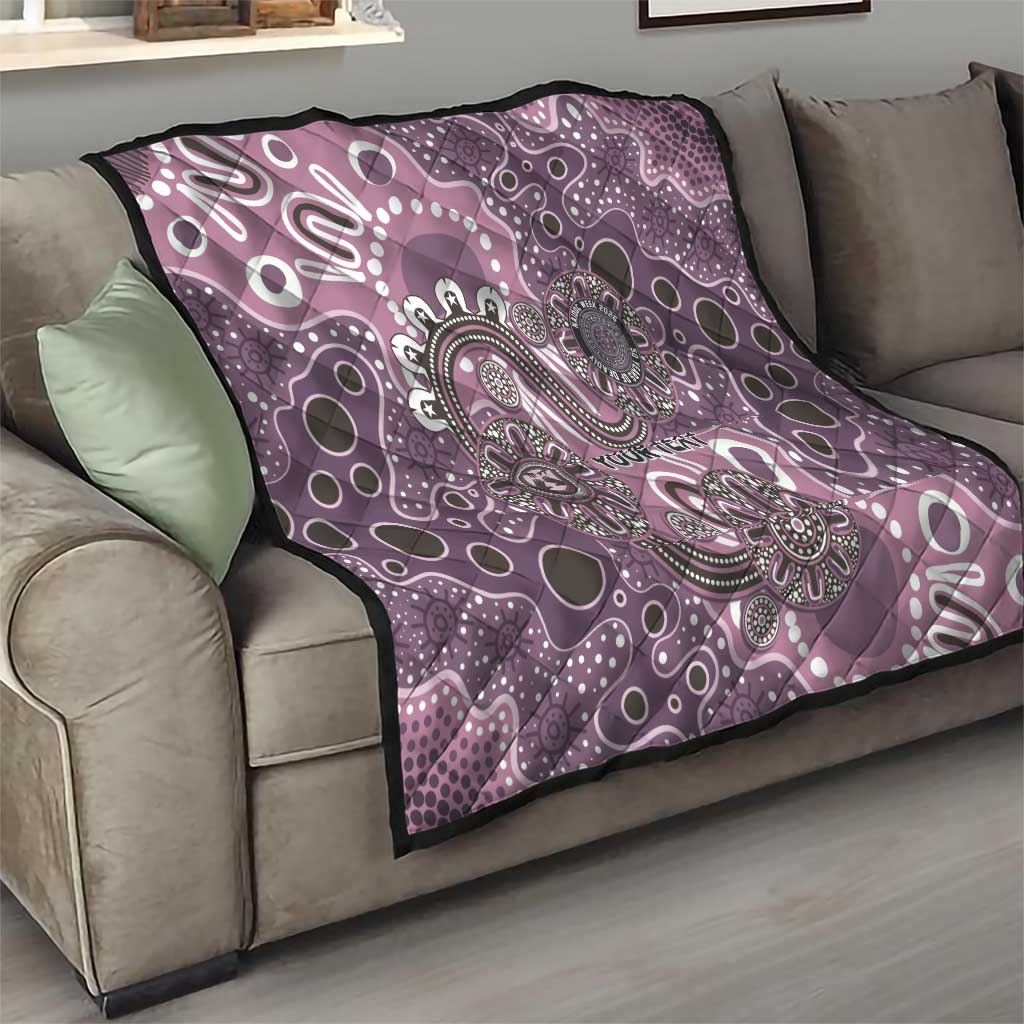 Personalised NAIDOC Week 50 Years Deadly Always Quilt Pink Aboriginal Artwork Dot Painting