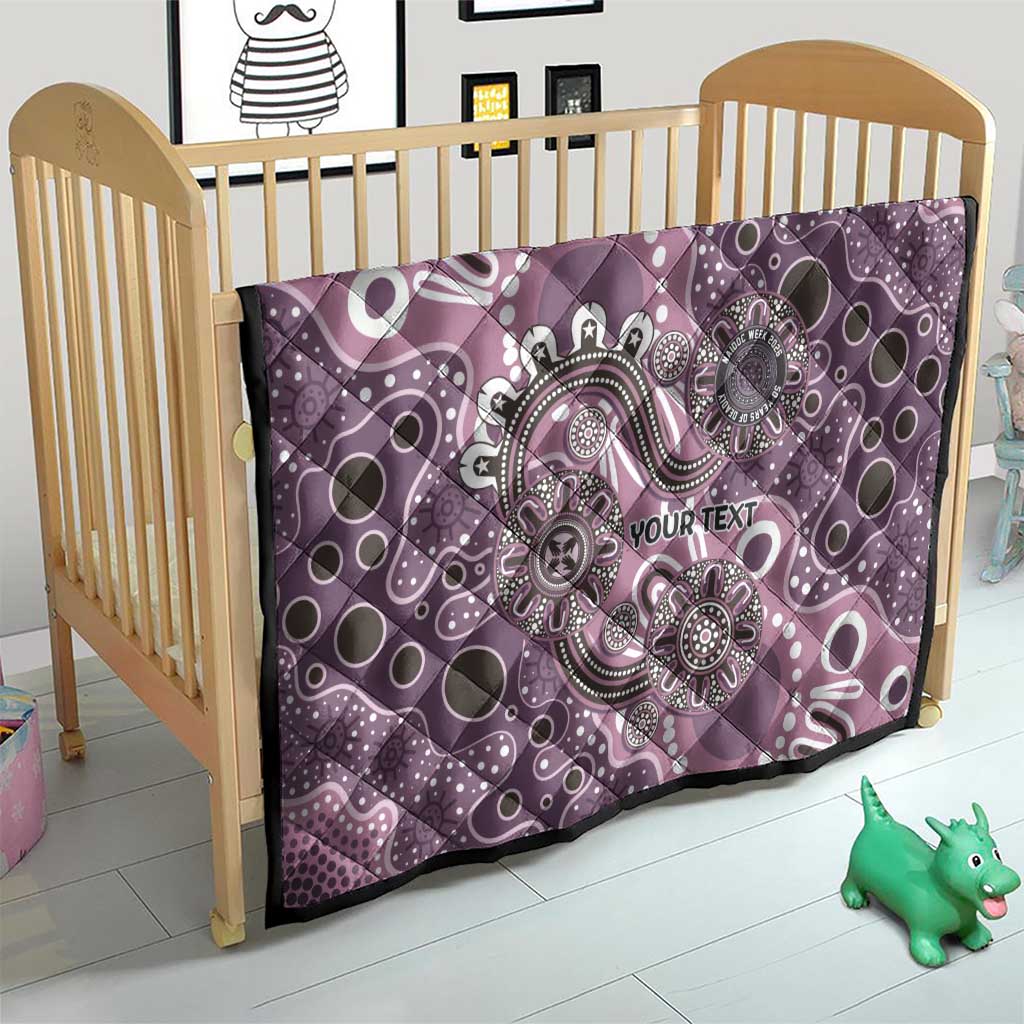 Personalised NAIDOC Week 50 Years Deadly Always Quilt Pink Aboriginal Artwork Dot Painting